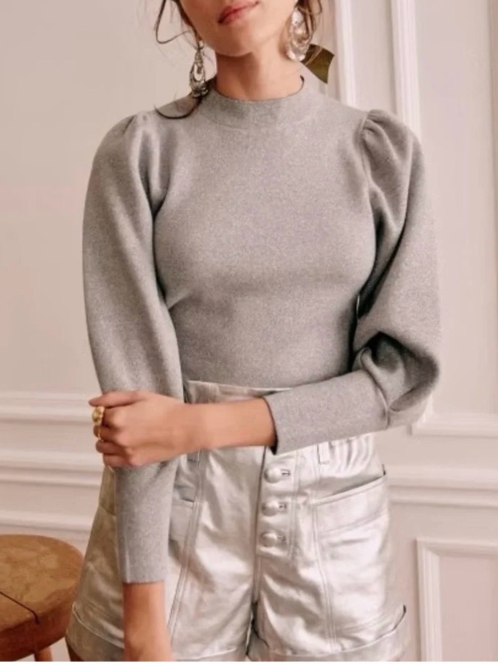 NWT - Sezane - Danni Jumper - Silver - Small